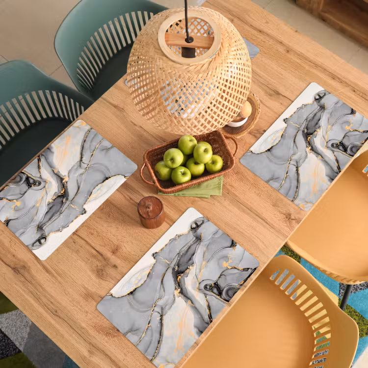 Set de table - Marbre - Or - Gris — 4