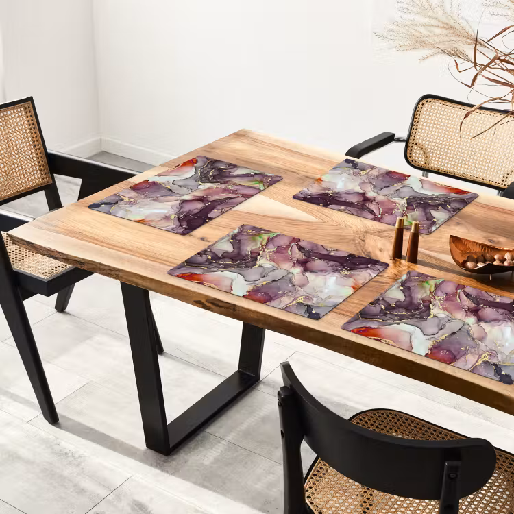 Set de table - Marbre - Rouge - Violet - Or — 3