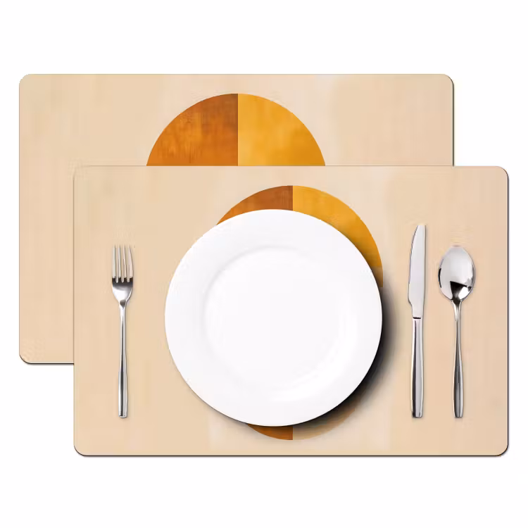 Set de table - Cercles - Jaune - Minimaliste — 2