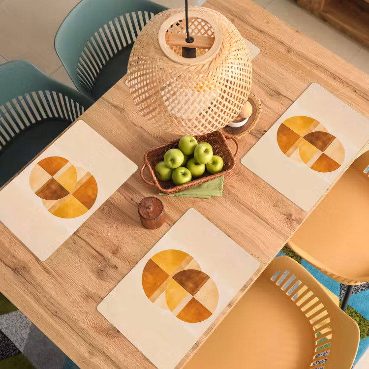 Set de table - Cercles - Jaune - Minimaliste — 4