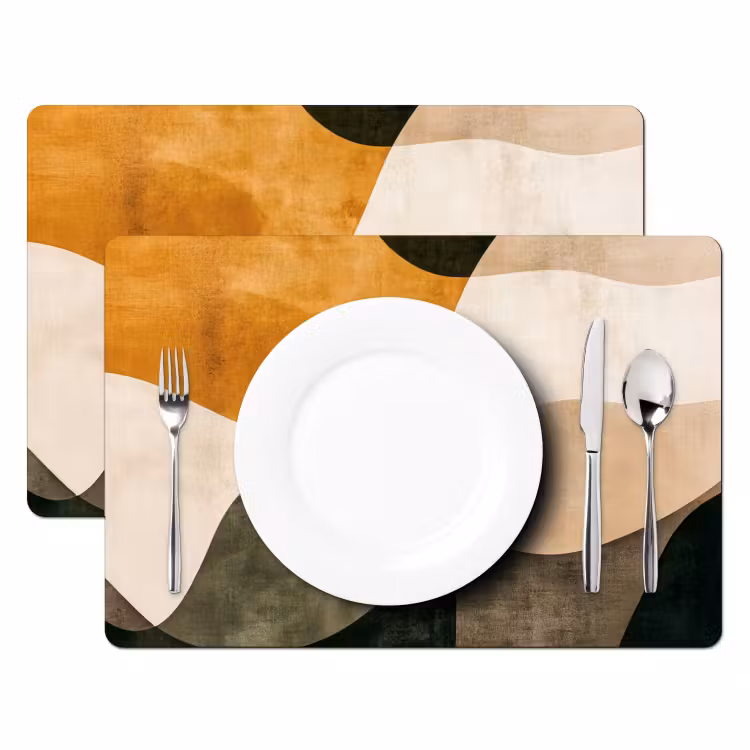 Set de table - Formes - Ocre jaune - Abstrait — 2
