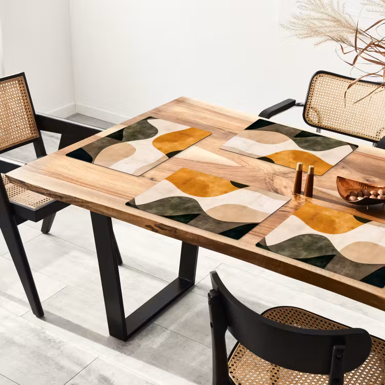 Set de table - Formes - Ocre jaune - Abstrait — 3