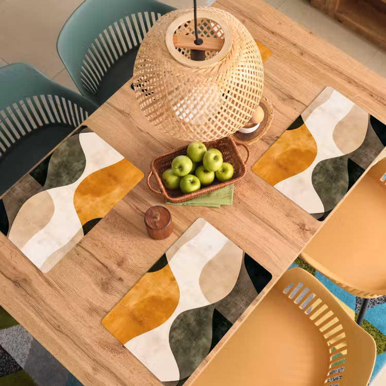 Set de table - Formes - Ocre jaune - Abstrait — 4