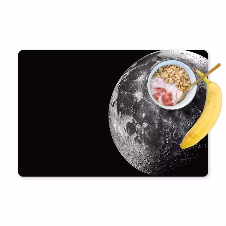 Set de table - Gros plan - Lune - Blanc - Texture — 1