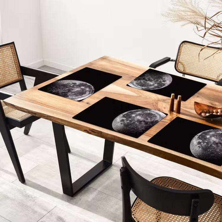 Set de table - Gros plan - Lune - Blanc - Texture — 3