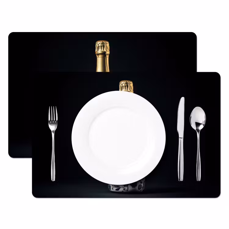 Set de table - Champagne - Fleurs - Or - Chic — 2