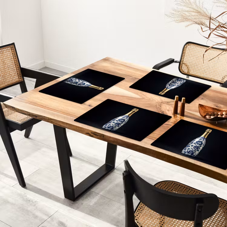 Set de table - Champagne - Fleurs - Or - Chic — 3