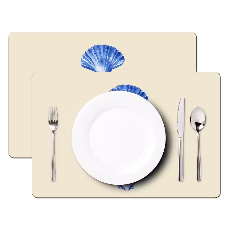 Set de table - Coquillages - Bleu - Beige — 2