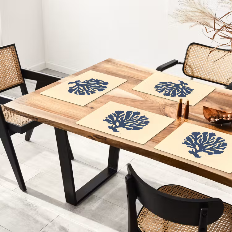 Set de table - Corail bleu - Branches - Beige — 3