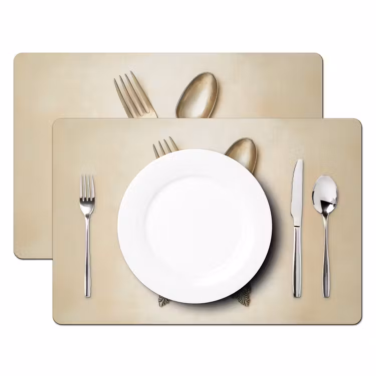 Set de table - Beige - Vintage - Couverts — 2