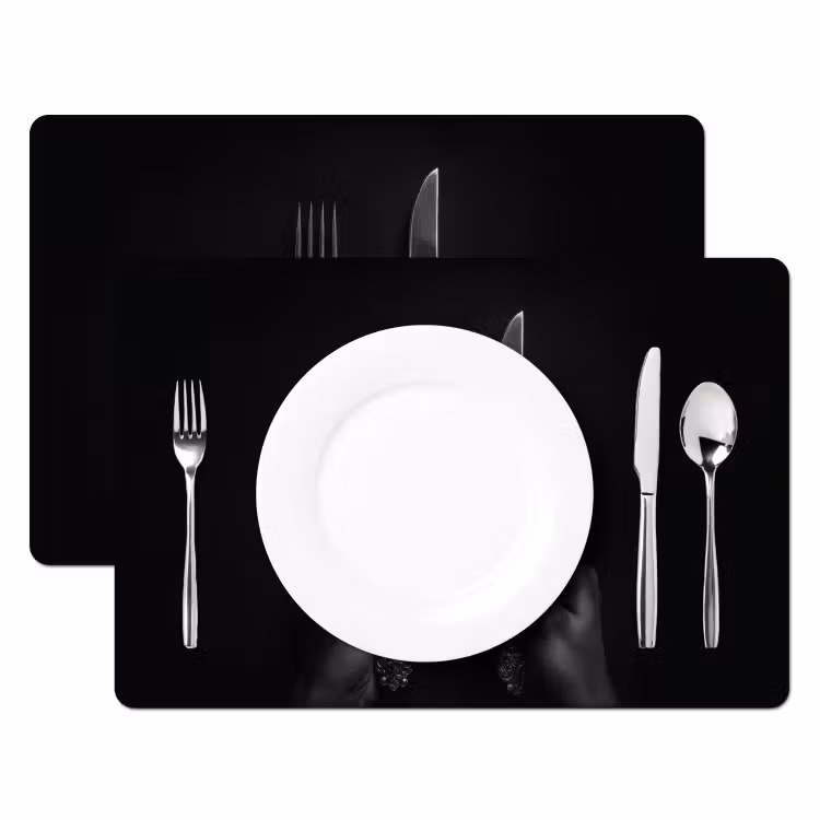 Set de table - Couverts - Noir - Blanc — 2