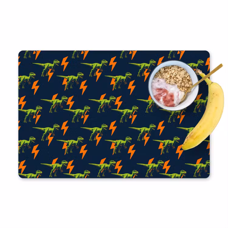 Set de table - Éclairs - Orange - Dinosaures — 1
