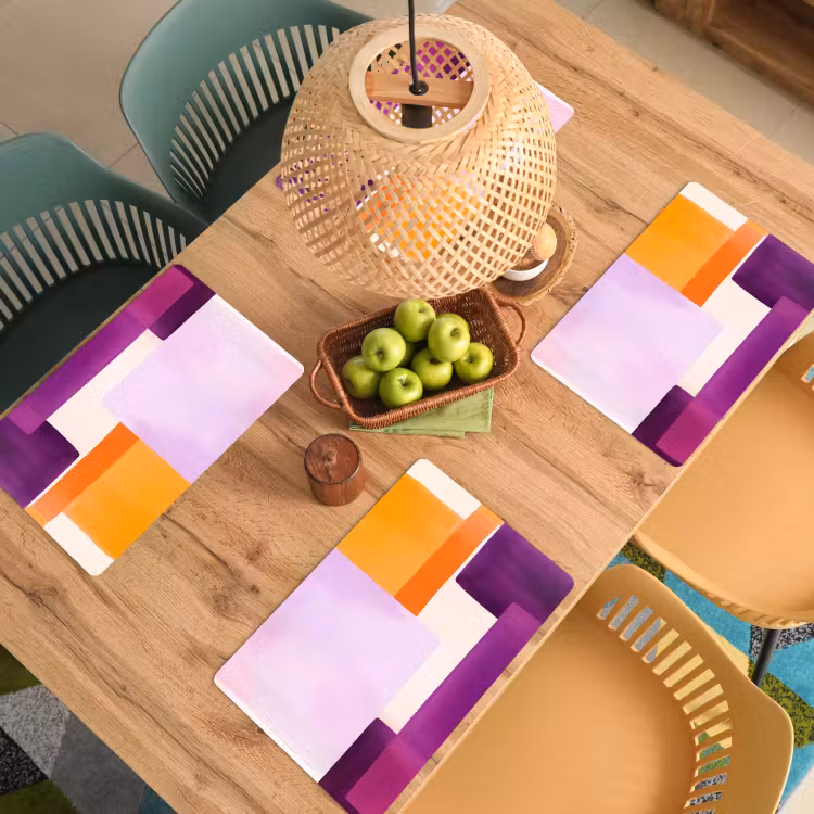Set de table - Avions - Abstrait - Rectangulaire - Orange — 4