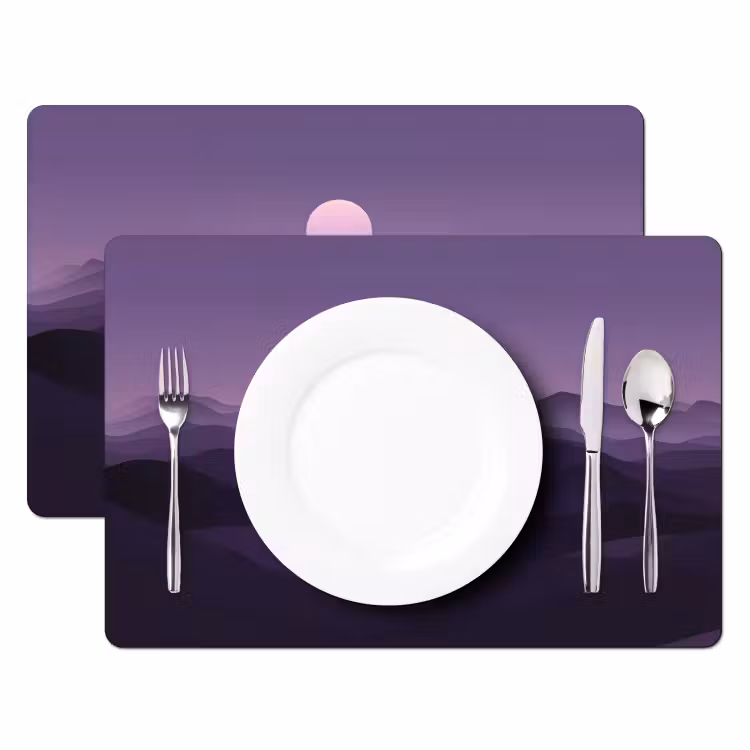 Set de table - Collines - Pourpre - Brouillard - Soleil — 2
