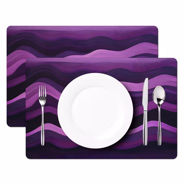 Set de table - Lignes - Vagues - Violet - Abstrait — 2