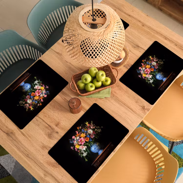 Set de table - Couleur - Vase - Fleurs - Bouquet — 4