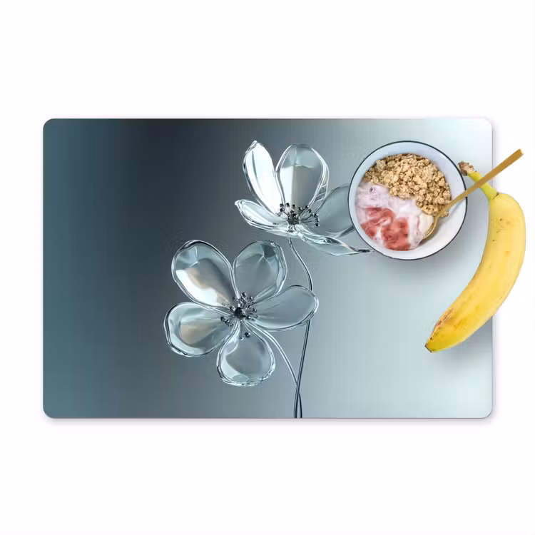 Set de table - Cristal - Fleurs - Gris — 1