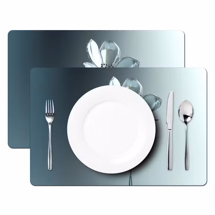 Set de table - Cristal - Fleurs - Gris — 2