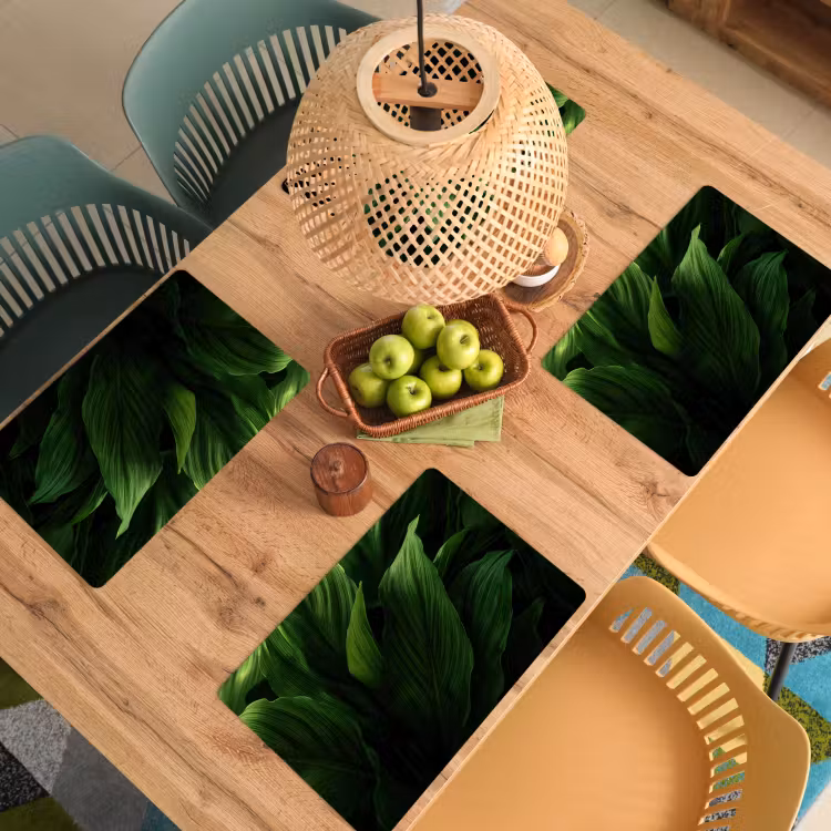 Set de table - Feuilles - Ombre - Vert - Texture — 4