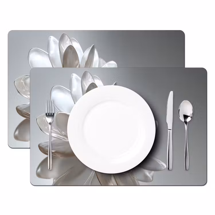Set de table - Fleur - Blanc - Neutre — 2