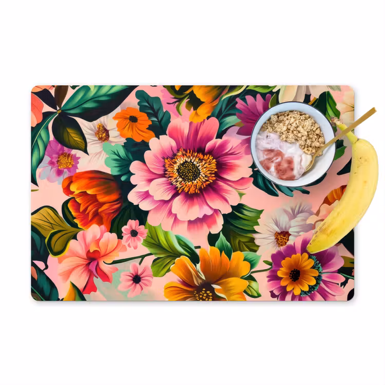 Set de table - Fleurs - colorées - roses — 1