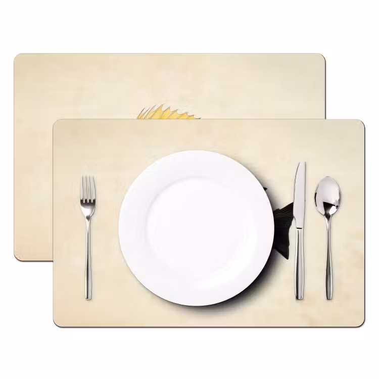 Set de table - Jaune - Poisson - Rayures - Tropical — 2