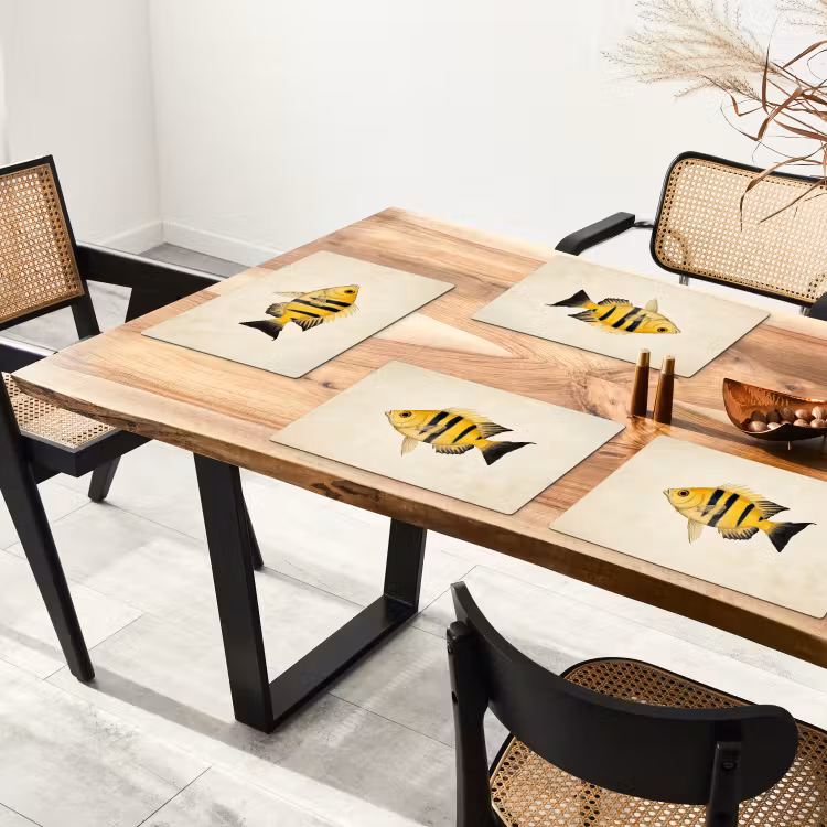 Set de table - Jaune - Poisson - Rayures - Tropical — 3