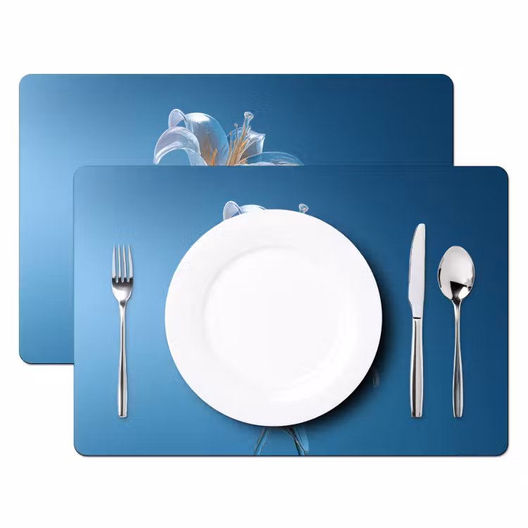Set de table - Lys - Bleu - Verres — 2