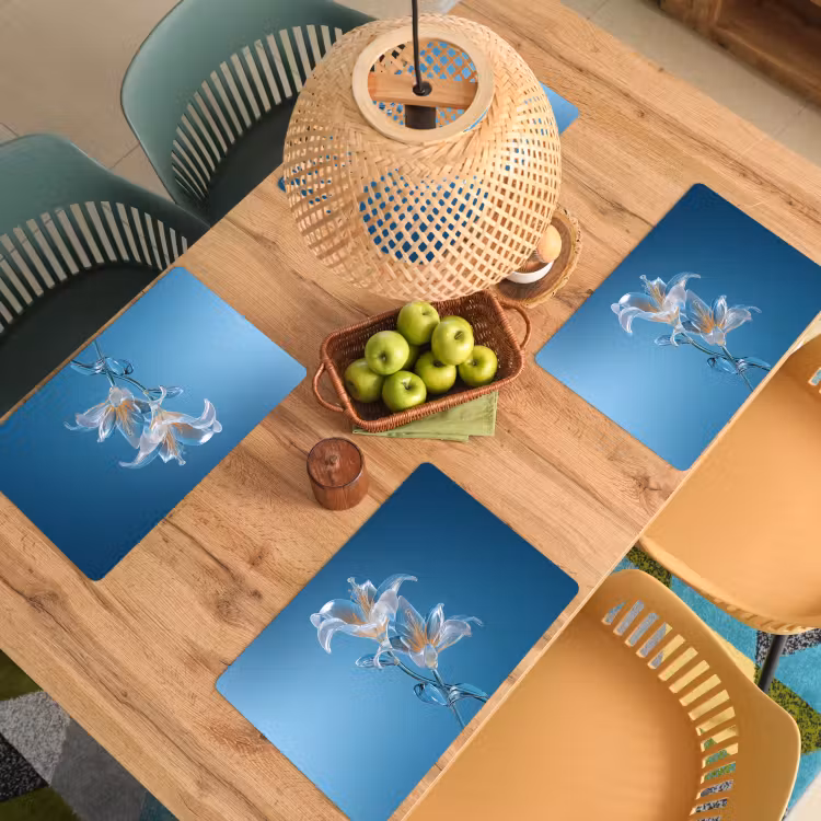 Set de table - Lys - Bleu - Verres — 4