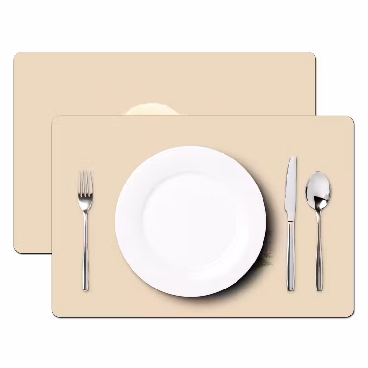 Set de table - Mouton - Beige - Fleurs — 2