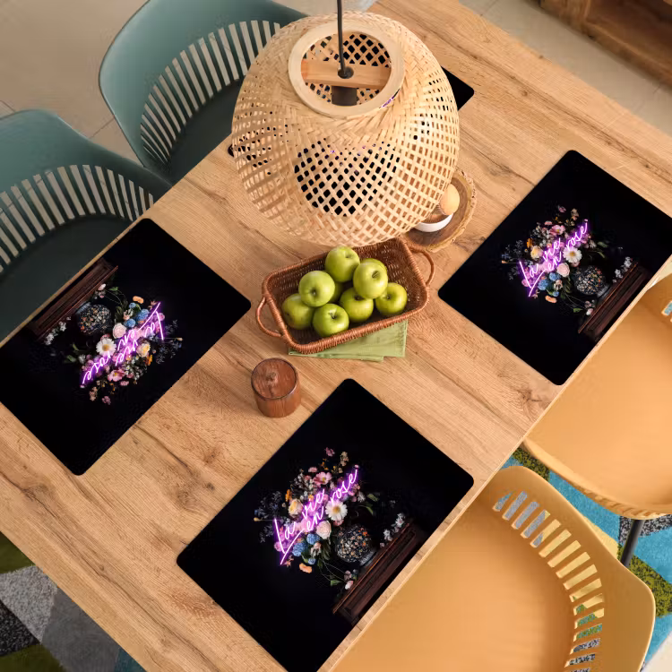 Set de table - Néon - Vase - Fleurs — 4