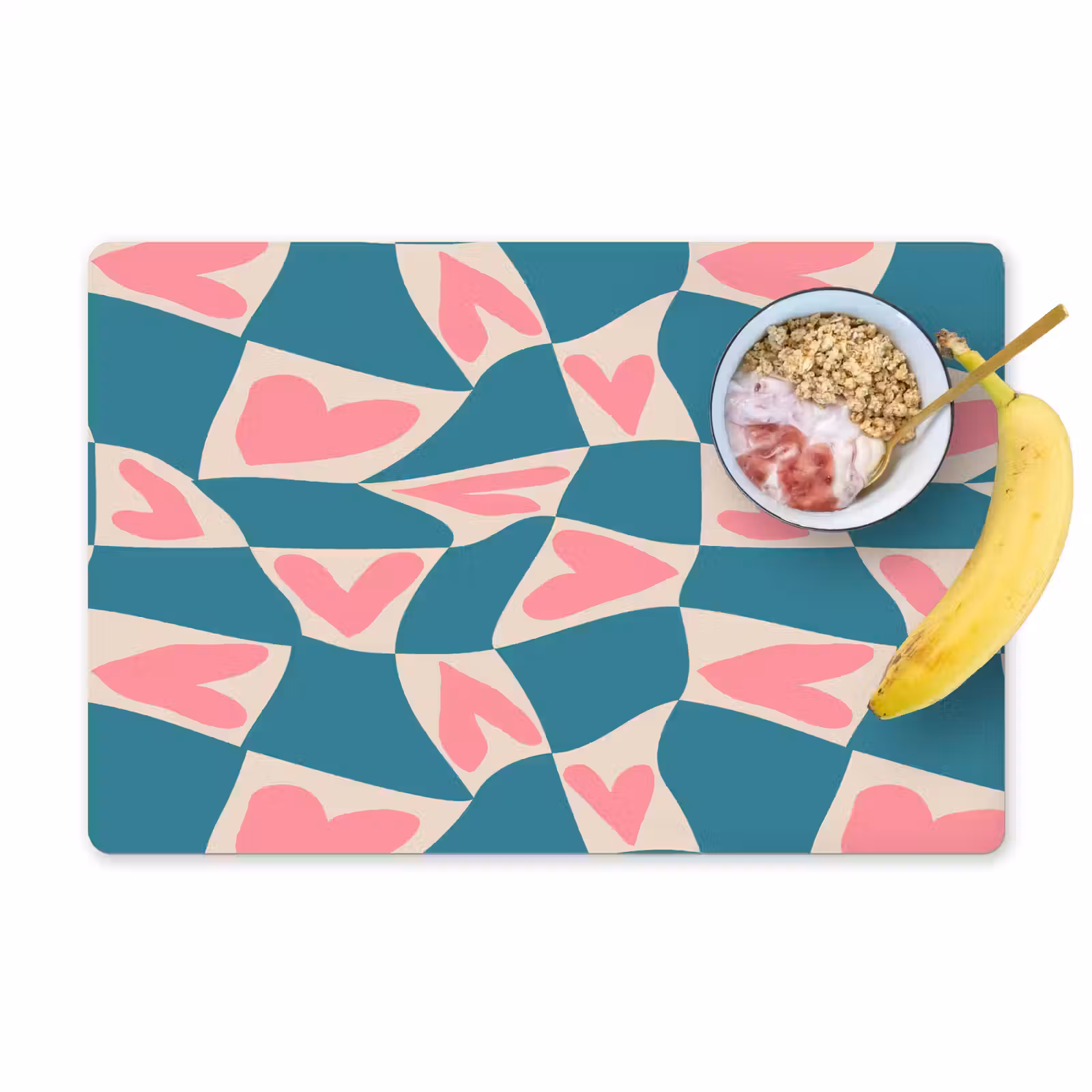 Set de table - Bleu - Patchs - Coeurs — 1