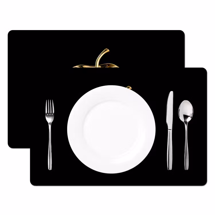 Set de table - Apple - Or - Chrome - Noir — 2