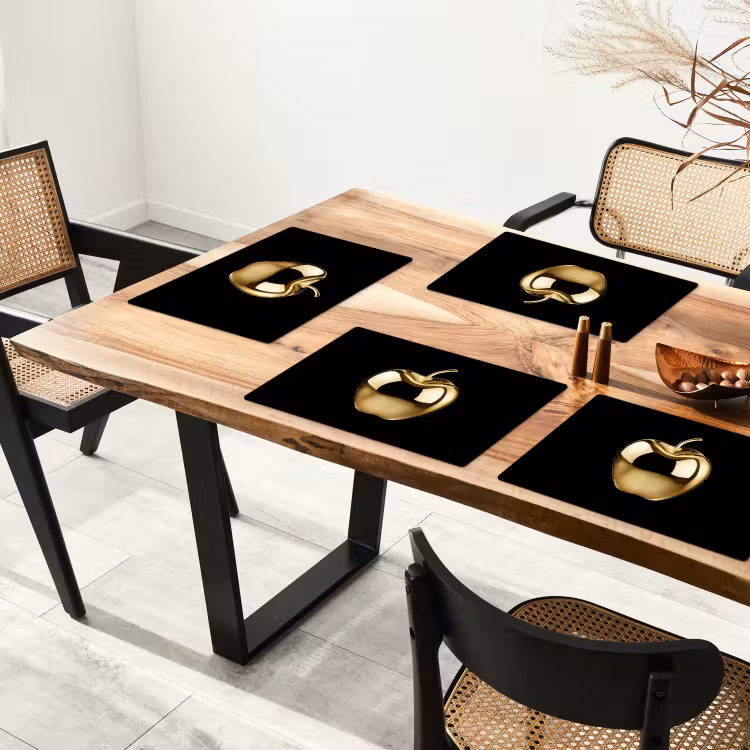 Set de table - Apple - Or - Chrome - Noir — 3