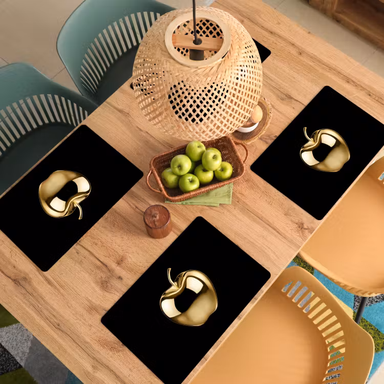 Set de table - Apple - Or - Chrome - Noir — 4