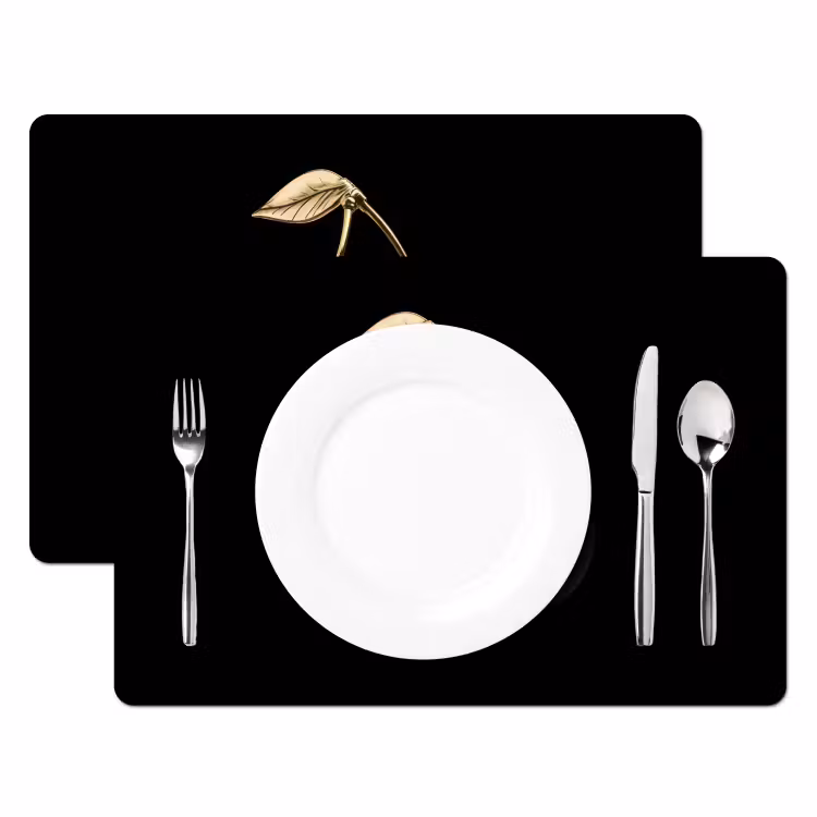 Set de table - Cerisier - Noir - Or - Chrome — 2