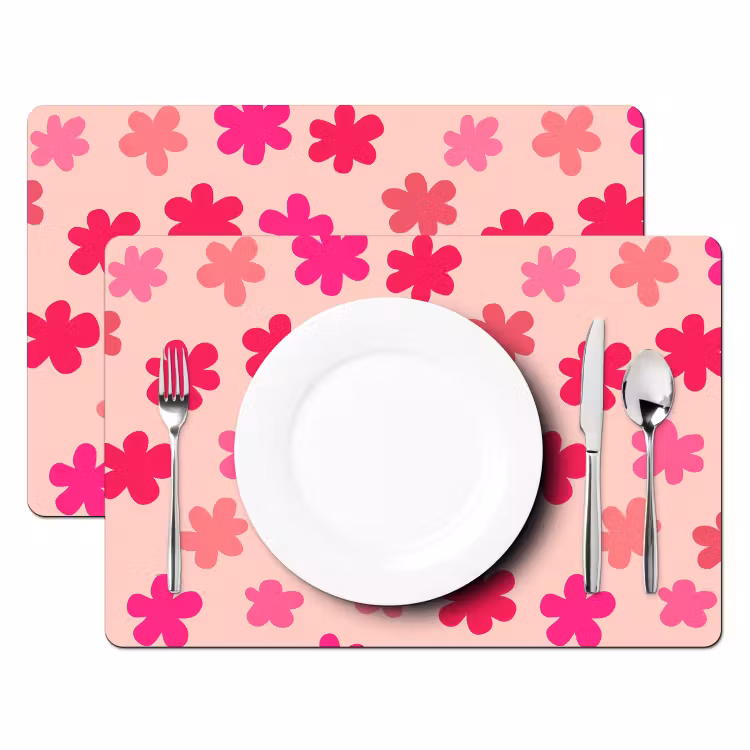 Set de table - Fleurs - Motif - Rose — 2