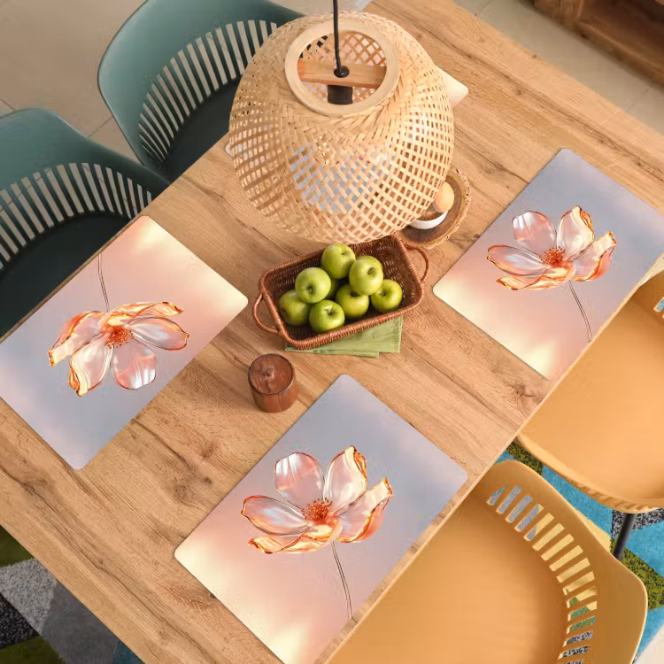 Set de table - Lunettes - Fleur - Rose — 4