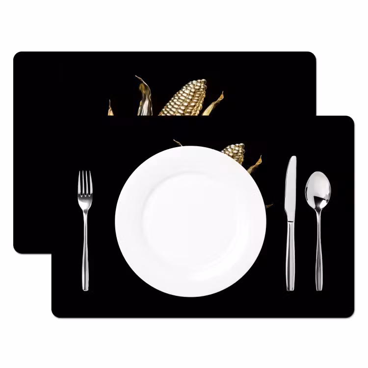 Set de table - Maïs - Aliments - Or - Noir — 2