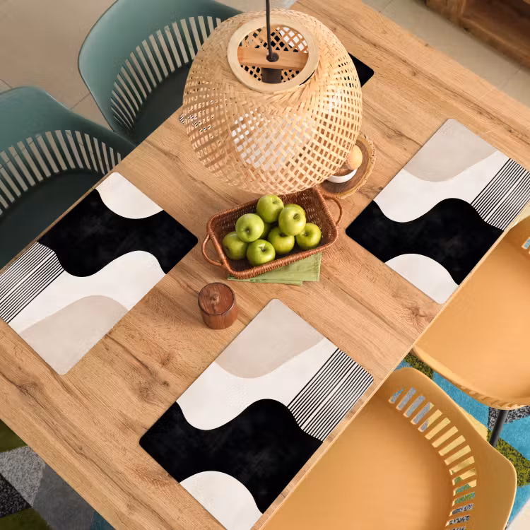 Set de table - Abstrait - Japandi - Beige - Moderne — 4