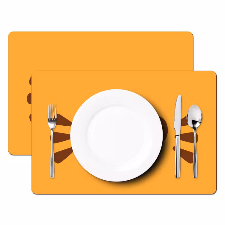 Set de table - Chat - Simpliste - Orange - Gaieté — 2