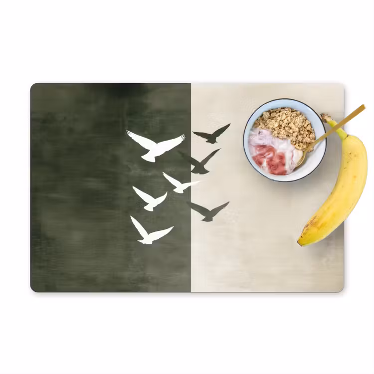 Set de table - Japandi - Oiseau - Vert — 1
