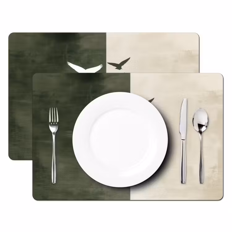 Set de table - Japandi - Oiseau - Vert — 2