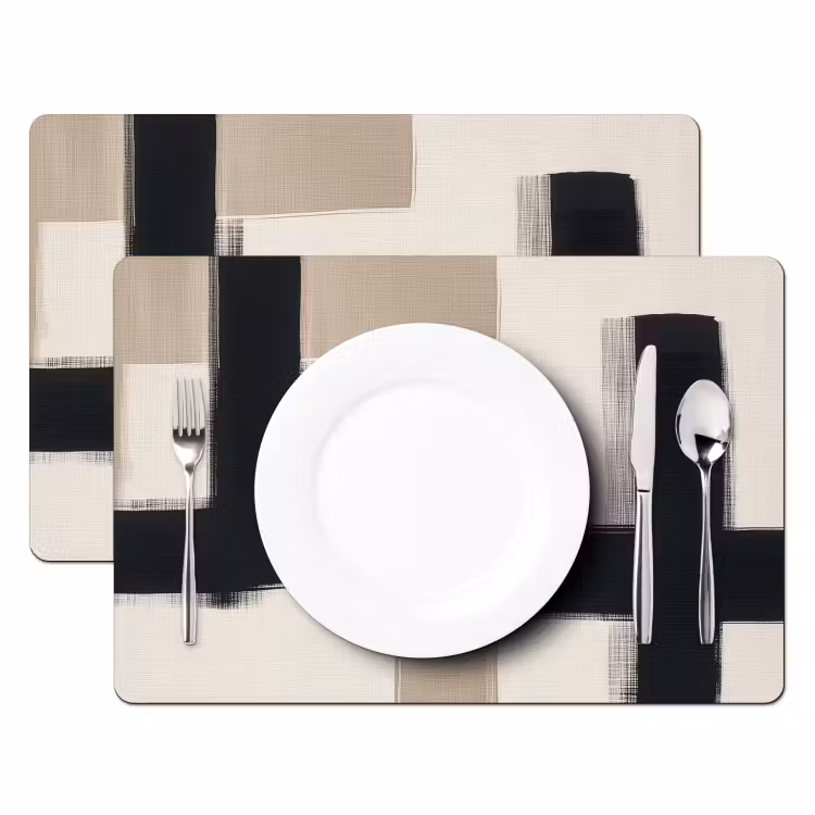 Set de table - Noir - Abstrait - Japandi — 2