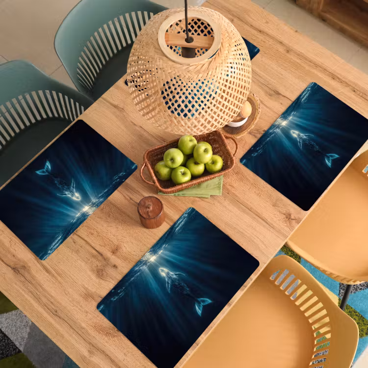 Set de table - Baleine - Eau - Rayons de soleil - Bleu — 4