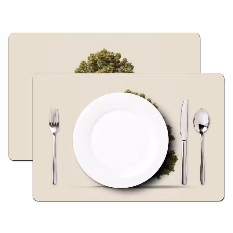 Set de table - Chêne - Vert - Fond clair — 2