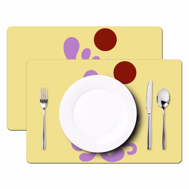 Set de table - Corail - Cercle - Abstrait - Jaune — 2