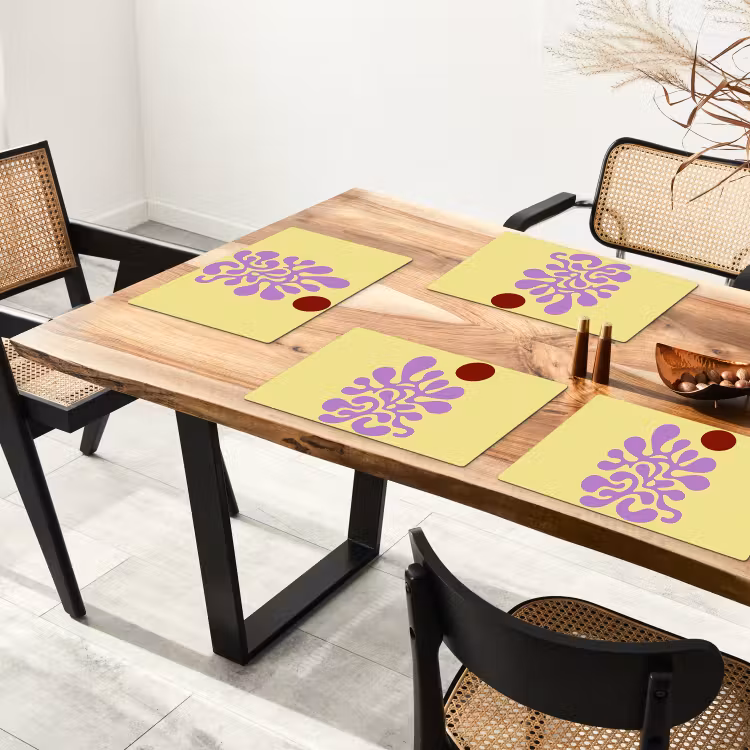 Set de table - Corail - Cercle - Abstrait - Jaune — 3