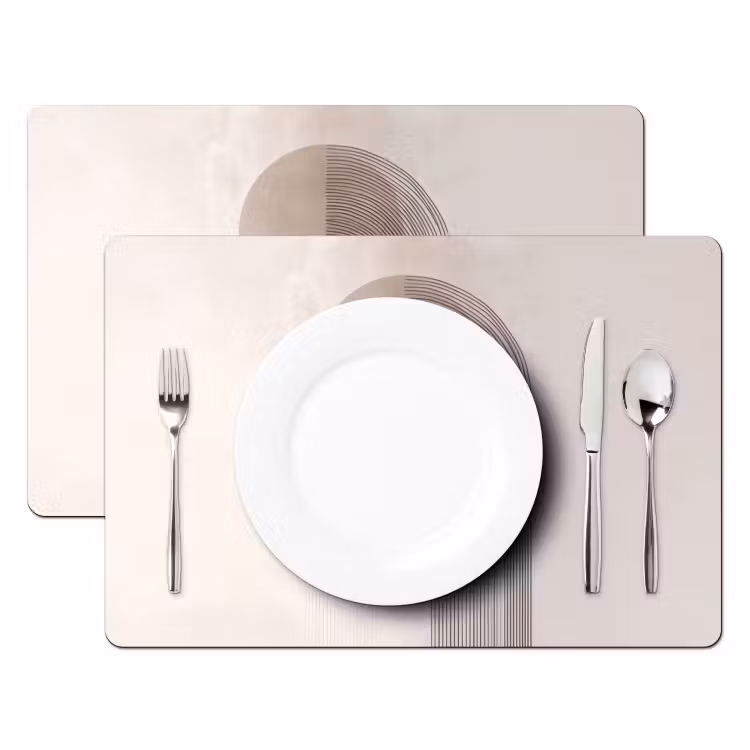 Set de table - Minimaliste - Cercle - Gris clair — 2