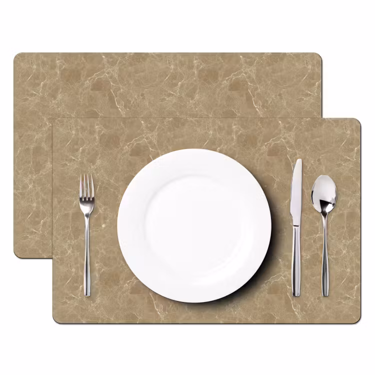Set de table - Beige - Marbre - Veines blanches — 2